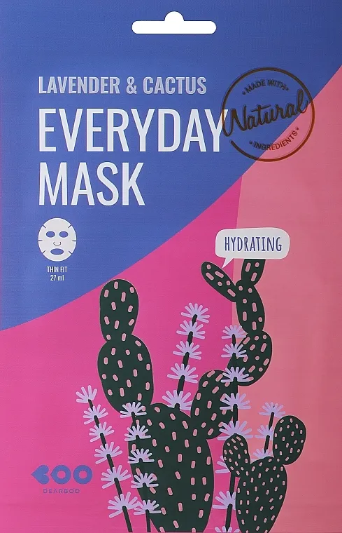 Dearboo Everyday Mask Lavender &amp; Cactus Maska za lice s ekstraktom lavande i kaktusa