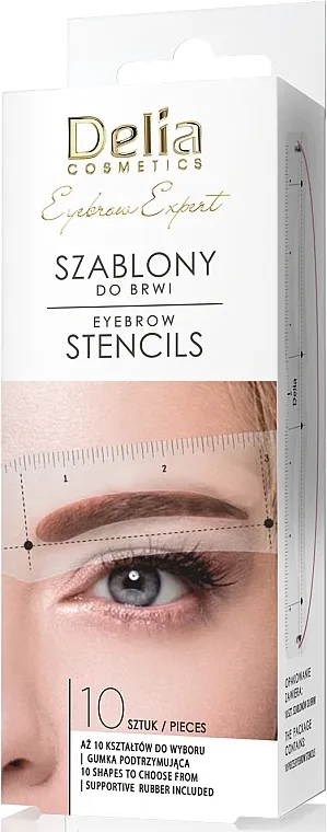 Delia Eyebrow Stencils Šabloni za obrve, 10 kom.