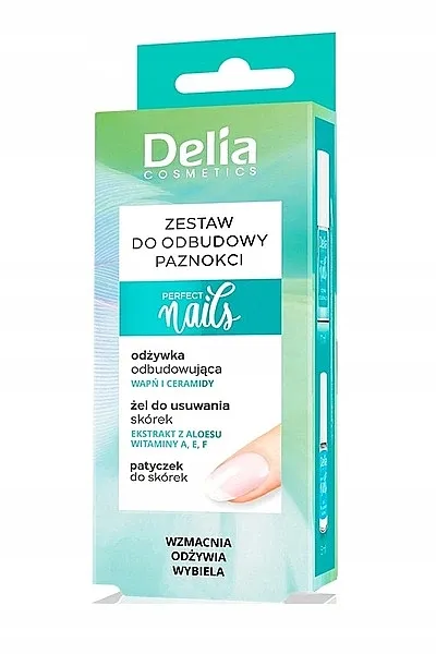 Delia Perfect Nails Set (nail/treatment/11ml + cuticle/gel/5ml + acc) Set za obnavljanje noktiju