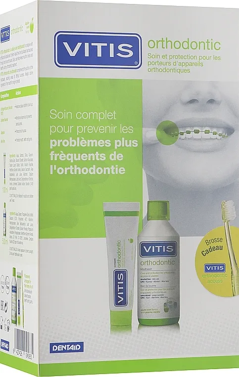 Dentaid Vitis Orthodontic (toothpaste/100ml + toothbrush + mouthwash/500ml) Set