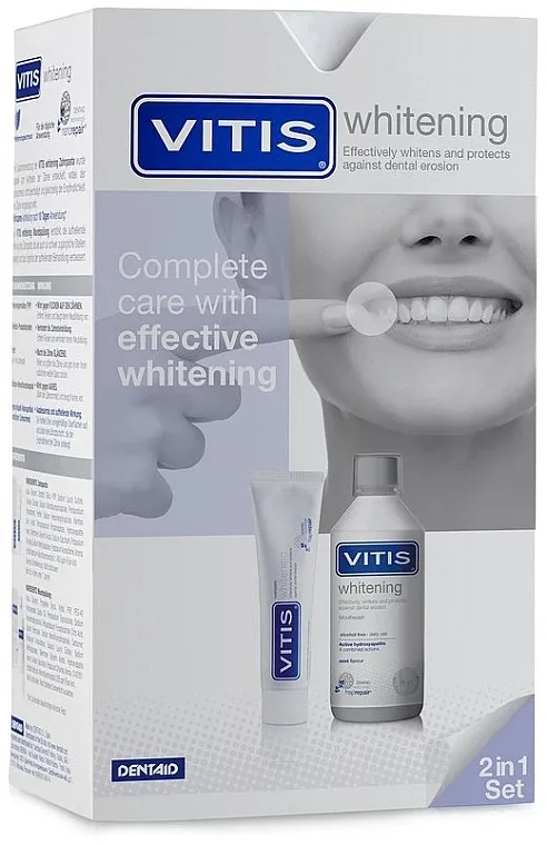 Dentaid Vitis Whitening Set(toothpaste/100ml + mouthwash/500ml)