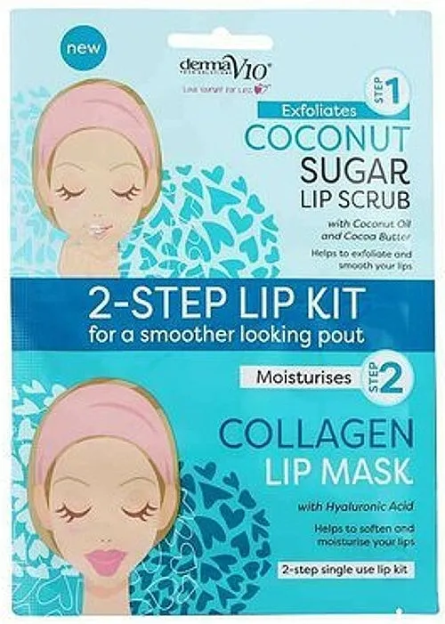 Derma V10 2 Step Lip Treatment Kit Coconut Maska-piling za usne s kokosom