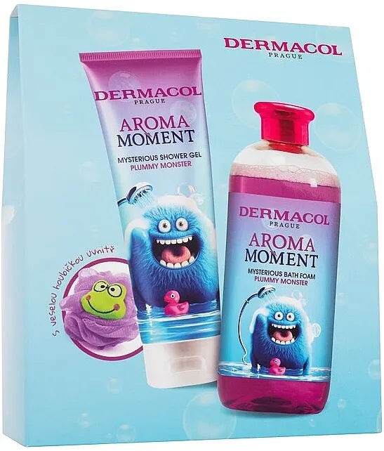 Dermacol Aroma Moment Plummy Monster Set (sh/gel/250ml + bath/foam/500ml + sponge/1pc)