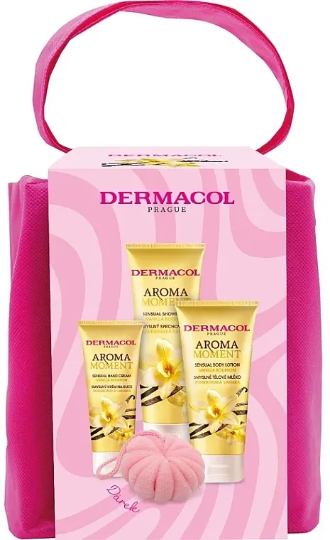 Dermacol Aroma Moment Vanilla Bourbon (sh/gel/250ml + h/cr/100ml + b/lot/200ml + sponge + bag) Komplet