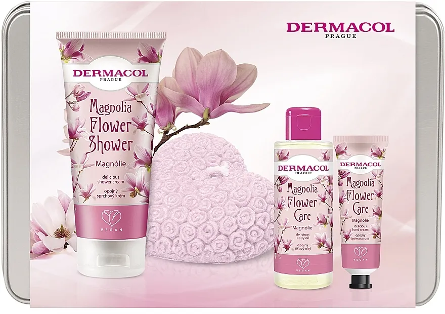 Dermacol Magnolia Flower Care II (b/oil/100ml + sh/gel/200ml+h/cr/30ml + candle) Set