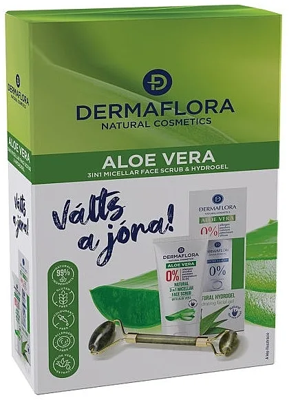 Dermaflora Aloe Vera Gift Set (f/gel/50ml + f/scrub/100ml + roller/1pc)