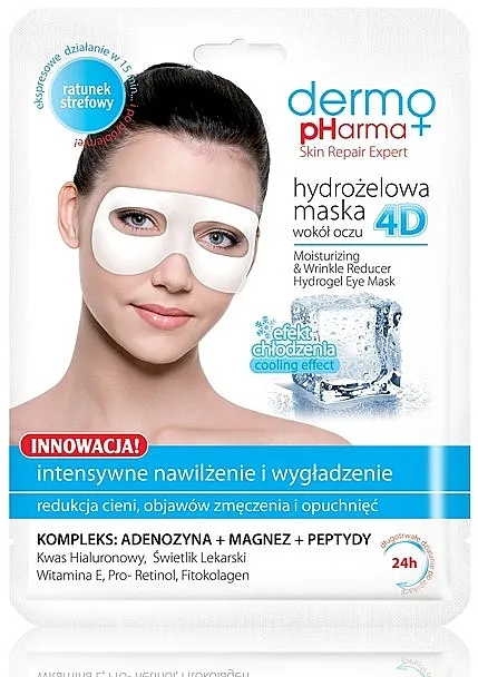 Dermo Pharma 4D Moisturizing &amp; Wrinkle Reduct Hydrogel Eye Mask Maska za kožu oko očiju