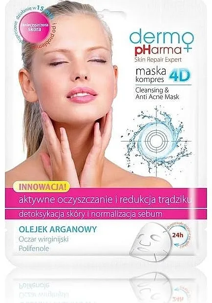 Dermo Pharma Skin Repair Expert Cleansing Anti Acne Mask 4D Maska za lice "Aktivni tretman i smanjenje akni"