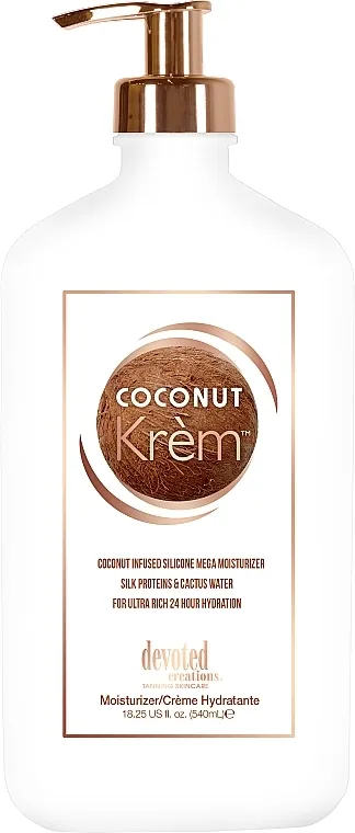 Devoted Creations After Tan Lotion Coconut Cream, Daily Mega Moisturizing Cream with Silk Proteins, Cactus Water Svaki dan mega-hidratantna krema sa kokosovim uljem, proteinima svile i kaktusovom vodom