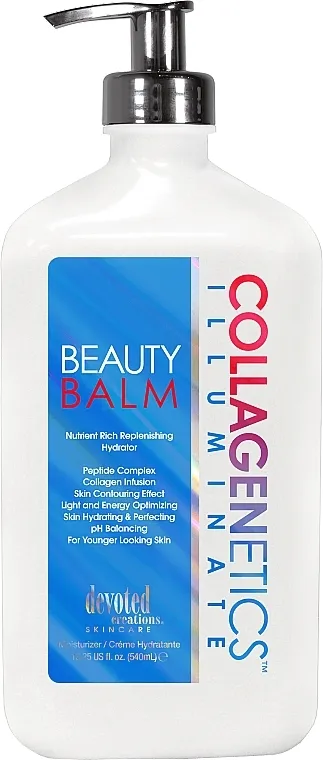 Devoted Creations After Tan Lotion Collagenetics Illuminate Beauty Balm, Nutrient Replenishing Hydrating Cream With Collagen And Peptide Hidratantni i hranljivi losion posle sunčanja sa kolagenom i peptidima