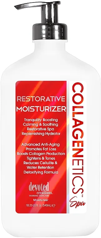 Devoted Creations After Tan Lotion Collagenetics Restorative Moisturizer, Cocoa &amp; Shea, Lifting Effect Hidratantna krema posle sunčanja sa kakao puterom i shea puterom, lagana hidratacija i lifting efekat