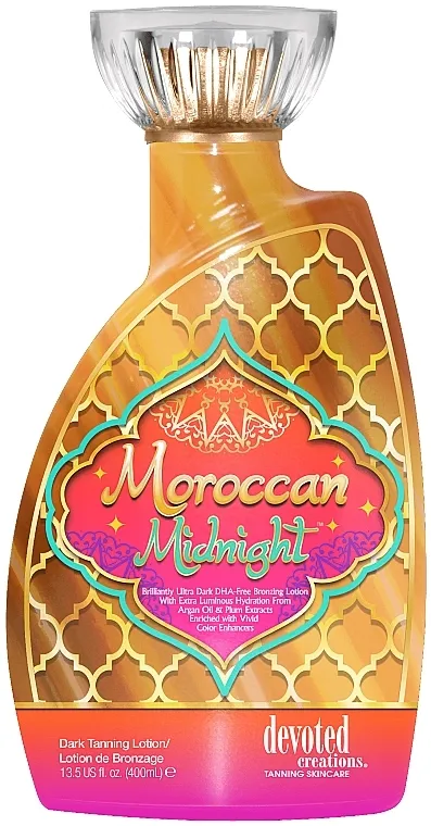 Devoted Creations Cream For Solarium Moroccan Midnight For Luxury Deep Tan And Perfect Skin Krema za solarijum za luksuznu, duboku preplanulost i idealnu kožu