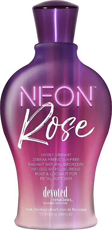 Devoted Creations Cream For Solarium Neon Rose For Dark Glamour Tan And Youthful Skin Krem za solarijum za blistavu preplanulost i mladalački izgled kože