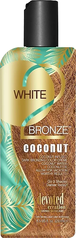 Devoted Creations Cream For Solarium White 2 Bronze Coconut For Dark Bronze Tan Tamni bronzer koji pojačava boju tena