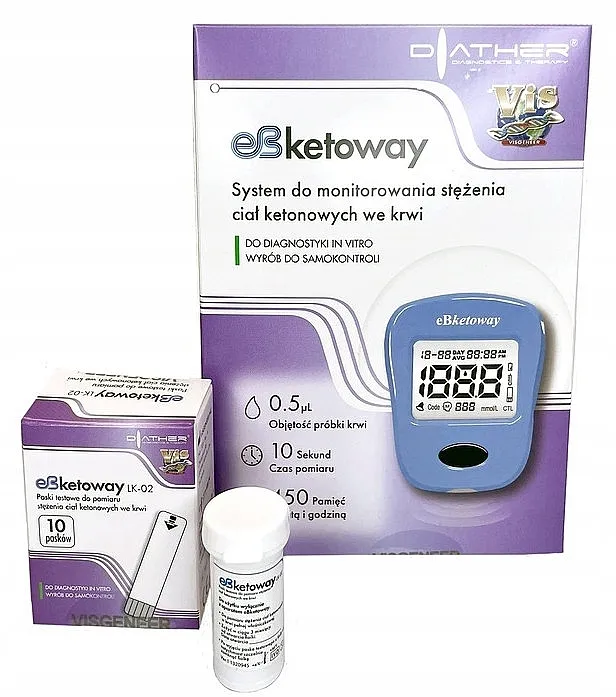 Diather Diagnostics &amp; Therapy eBKetoway Set za merenje koncentracije ketonskih tela u krvi