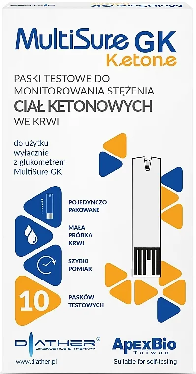 Diather Diagnostics &amp; Therapy MultiSure GK Ketone Test trake za određivanje nivoa ketona u krvi, 10 kom.
