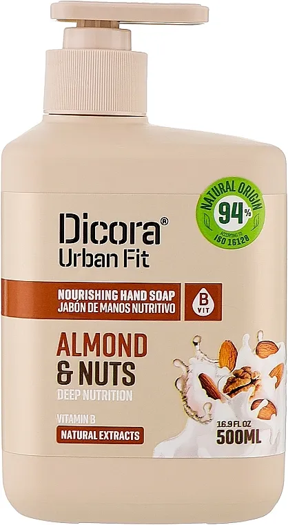 Dicora Urban Fit Nourishing Hand Soap Vit B Almont &amp; Nuts Tečni sapun za ruke sa vitaminom B "Bademi i orasi"