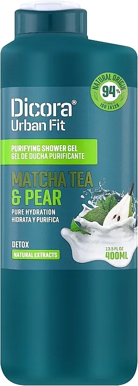 Dicora Urban Fit Purifying Shower Gel Detox Matcha Tea &amp; Pear Gel za tuširanje "Čaj Matcha i kruška"