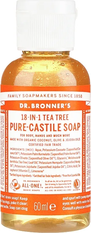 Dr. Bronner’s 18-in-1 Pure Castile Soap Tea Tree Tekući sapun "Tea tree"