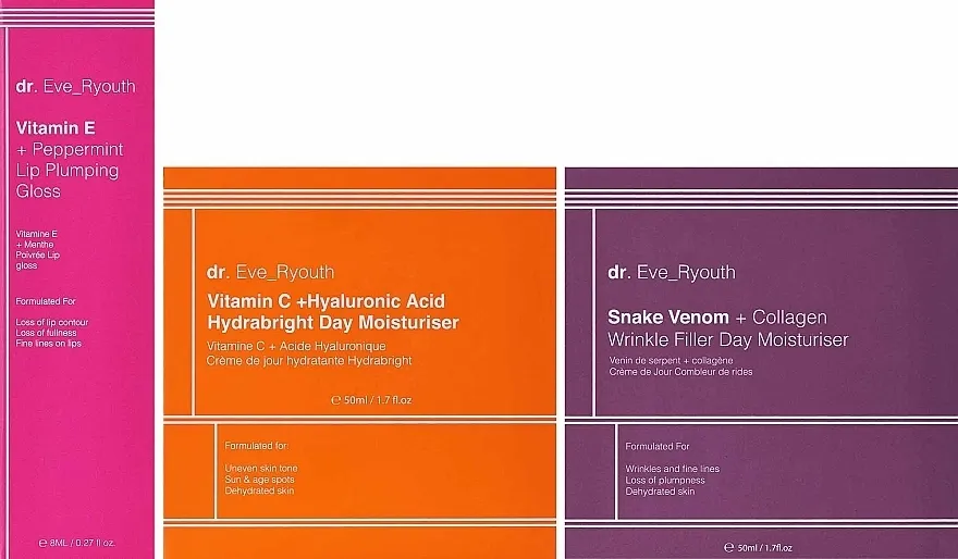 Dr. Eve_Ryouth Age-Correct Plumper Skin &amp; Lips (d/cr/50ml + night/cr/50ml + lip/gloss/8ml) Set