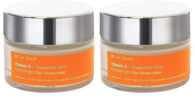 Dr. Eve_Ryouth Vitamin C + Hyaluronic Acid Hydrabright Day Moisturiser (cr/2x50ml) Set "Dnevna hidratantna krema za lice"