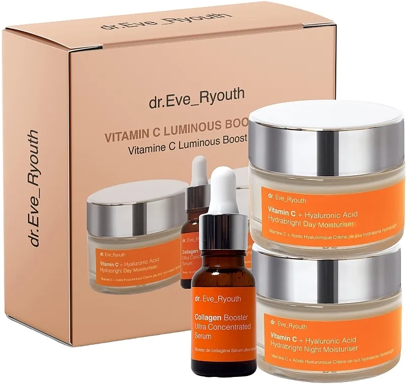 Dr. Eve_Ryouth Vitamin C Luminous Boost Set (d/cr/50ml + n/cr/50ml + serum/15ml) Komplet