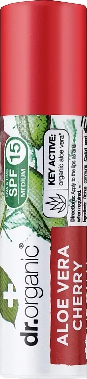 Dr. Organic Bioactive Skincare Aloe Vera Cherry Lip Balm SPF15 Balzam za usne s aloe verom i ekstraktom višnje