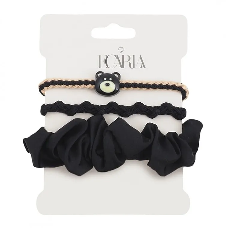 Ecarla Set gumica za kosu GUM173CZ, 3 komada, crne