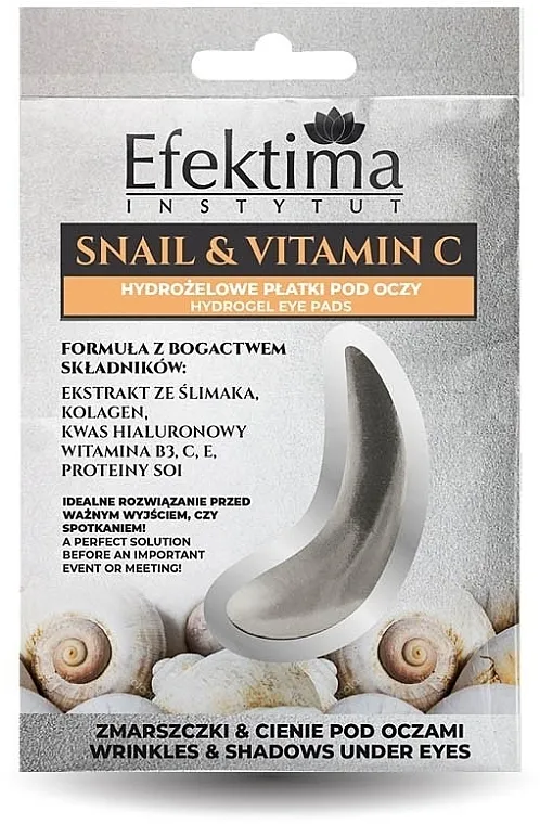 Efektima Instytut Snail &amp; Vitamin C Hydrogel Eye Pads Hidrogel flasteri za oči