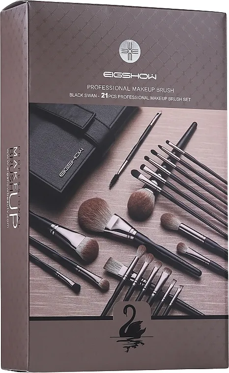 Eigshow Black Swan Series Set četkica za šminkanje, 21 kom