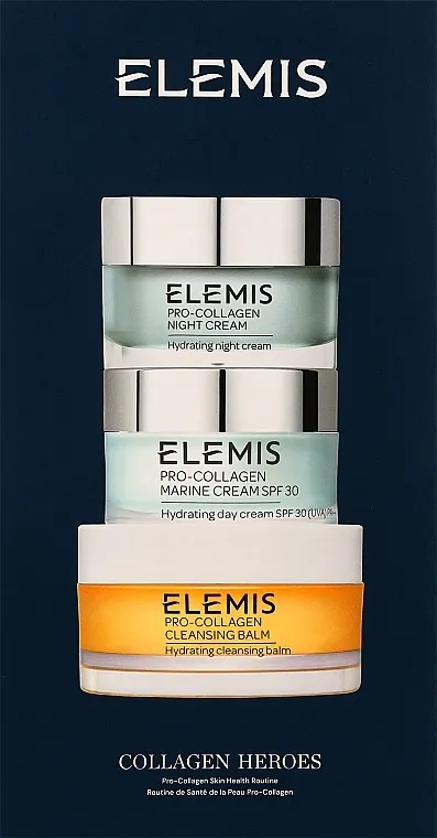 Elemis Pro-Collagen Heros–Pro Collagen Skin Health Routine (cr/30 + cr/30 + balm/50) Set za lice
