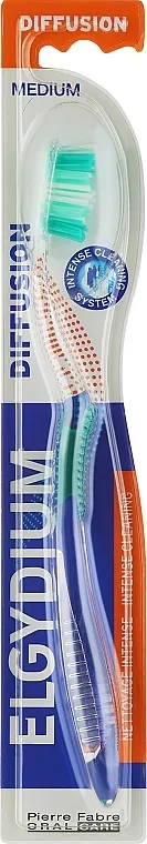 Elgydium Diffusion Medium Toothbrush Četkica za zube Diffusion, srednja, providno-zelena