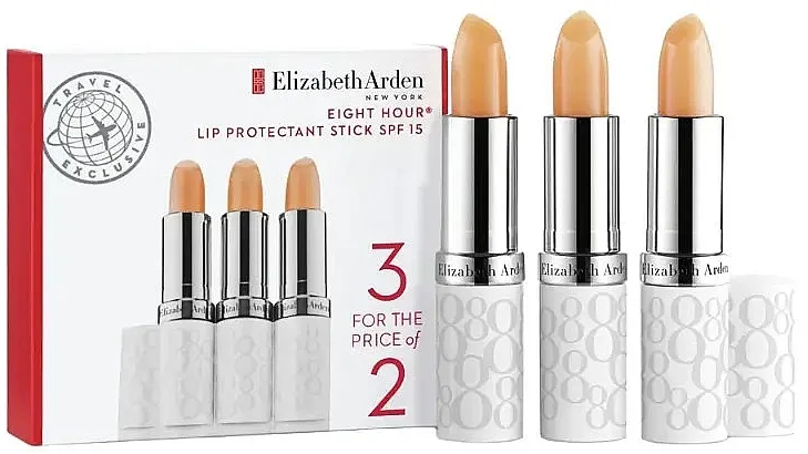 Elizabeth Arden Eight Hour Lip Protectant Stick SPF15 Trio Set (lip/balm/3.7gx3)