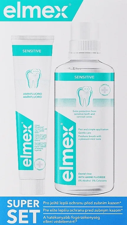 Elmex Sensitive (water/400ml + toothpaste/75ml) Set