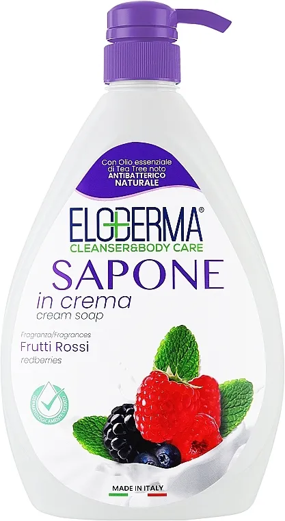 Eloderma Liquid Soap Krem sapun za ruke, telo i lice 'Crveno voće'