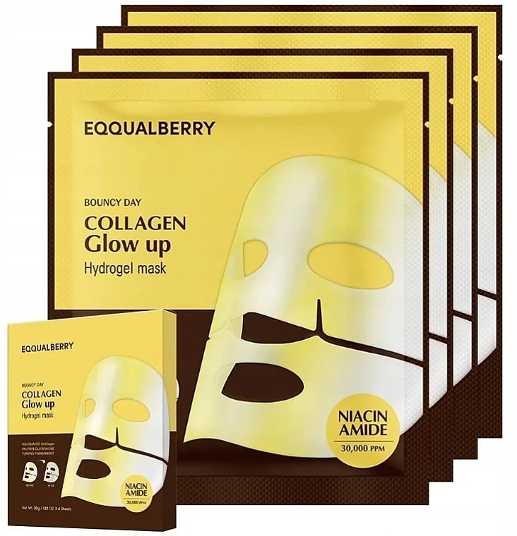 Eqqualberry Collagen Glow Up Hydrogel Mask Set Maska za lice