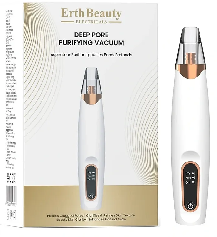 Erth Skin London Erth Beauty Electronic Deep Pore Purifying Vacuum In White Elektronski vakuumski čistač pora