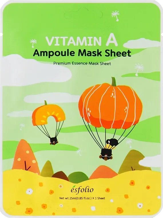 Esfolio Vitamin A Ampoule Mask Sheet Podmlađujuća maska za lice sa vitaminom A