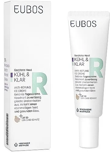 Eubos Med Cool &amp; Calm Redness Relieving SPF50 CC Cream CC krema za sunčanje