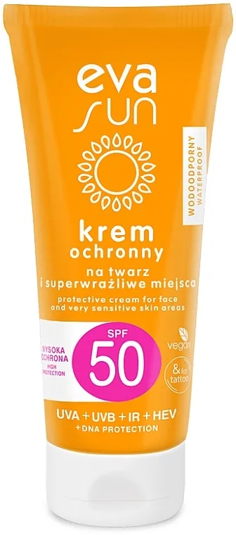 Eva Natura Sun Protection Cream For Face And Very Sensitive Skin Areas SPF 50 Aroma difuzor "Bergamont"