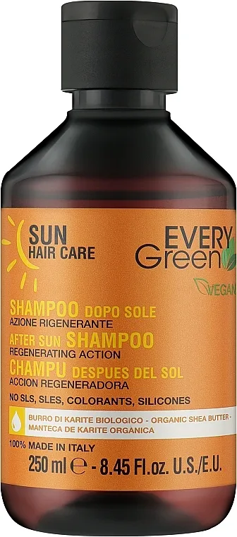 EveryGreen After Sun Shampoo Rigenerating Action Šampon za kosu nakon izlaganja suncu