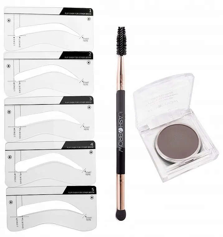 Eyebrow set Lash Brow Stamp Brows 5 (br/shadow/2 g + brush/1pc + acc/5pcs)