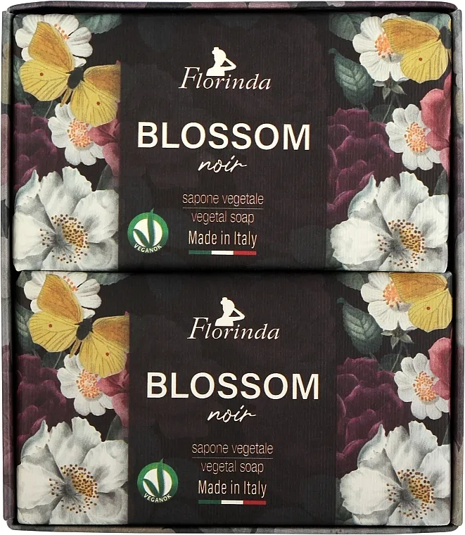 Florinda Blossom Noir Soap (soap/2x200g) Set sapuna Black Flowers