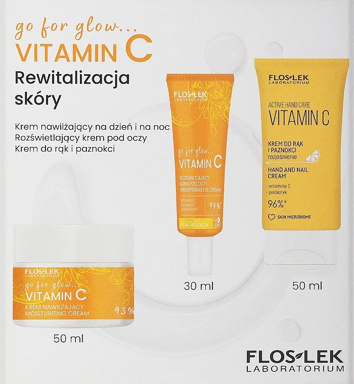 Floslek Vitamin C Go For Glow (f/cr/50ml + eye/cr/30ml + h/cr/50ml) Set