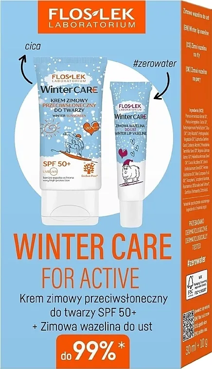 Floslek Winter Care For Active (sun/cr/30ml + lip/balm/10g) Set
