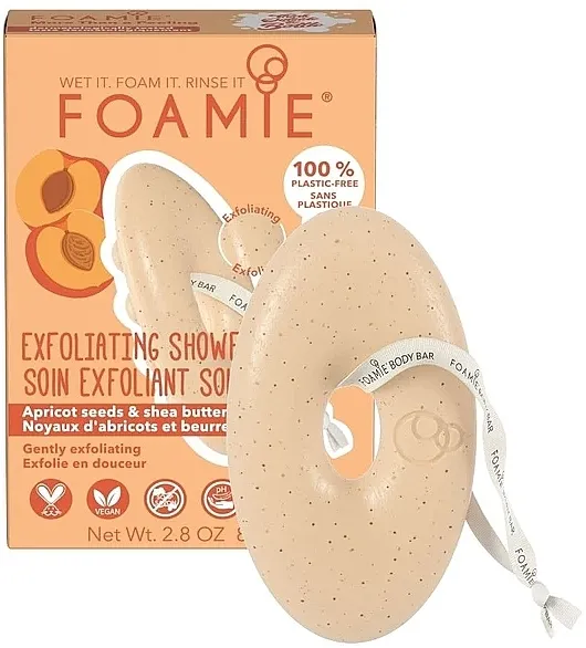 Foamie Exfoliating Body Bar With Apricot Seeds &amp; Shea Butter Sapun za piling tijela s košticama marelice i shea maslacem