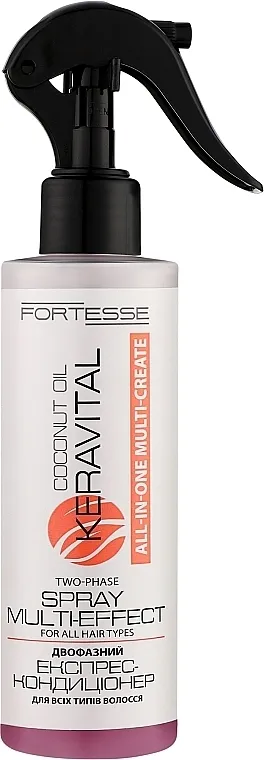 Fortesse Professional All-In-One Multi-Create KeraVital Spray Multi-Effect Dvofazni sprej-multiefekat sa kokosovim uljem i UV-filtrom