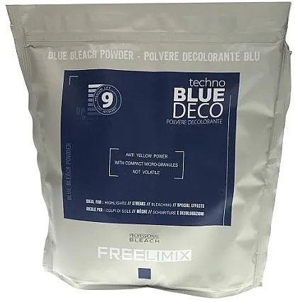 Freelimix Techno Blue Deco Blue Bleaching Powder Proizvod za posvetljivanje kose u prahu