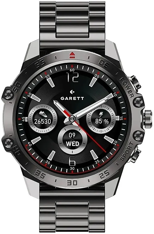 Garett Smartwatch V14 Muški pametni sat, crni čelik