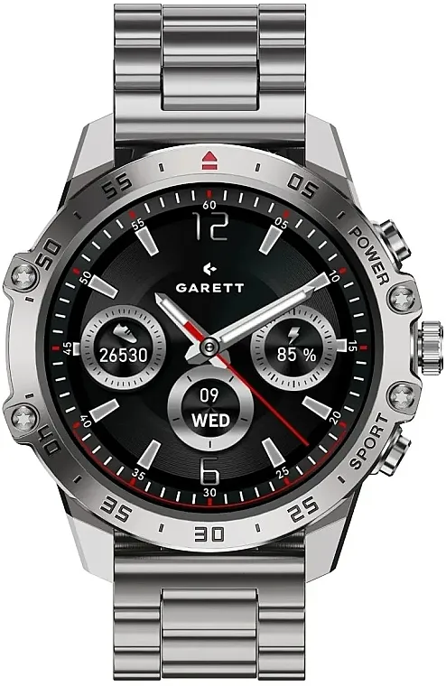 Garett Smartwatch V14 Muški pametni sat, srebrni čelik